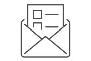 Voting by mail line icon isolated on white. Vector illustration